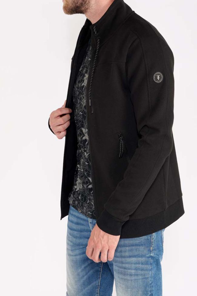 Black Lodal zip-up sweatshirt