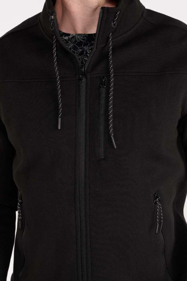 Black Lodal zip-up sweatshirt