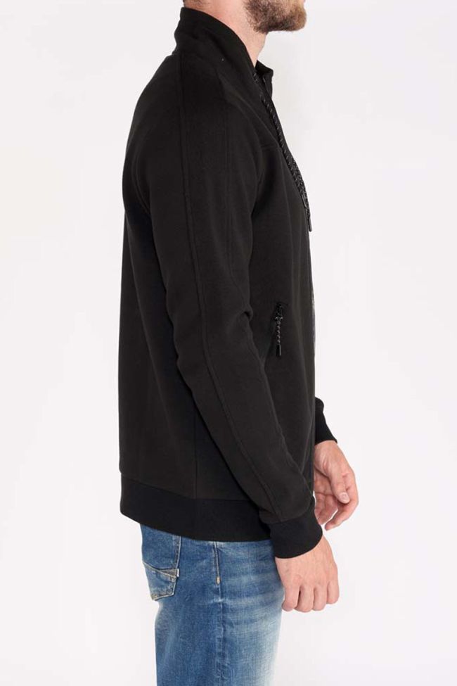 Black Lodal zip-up sweatshirt