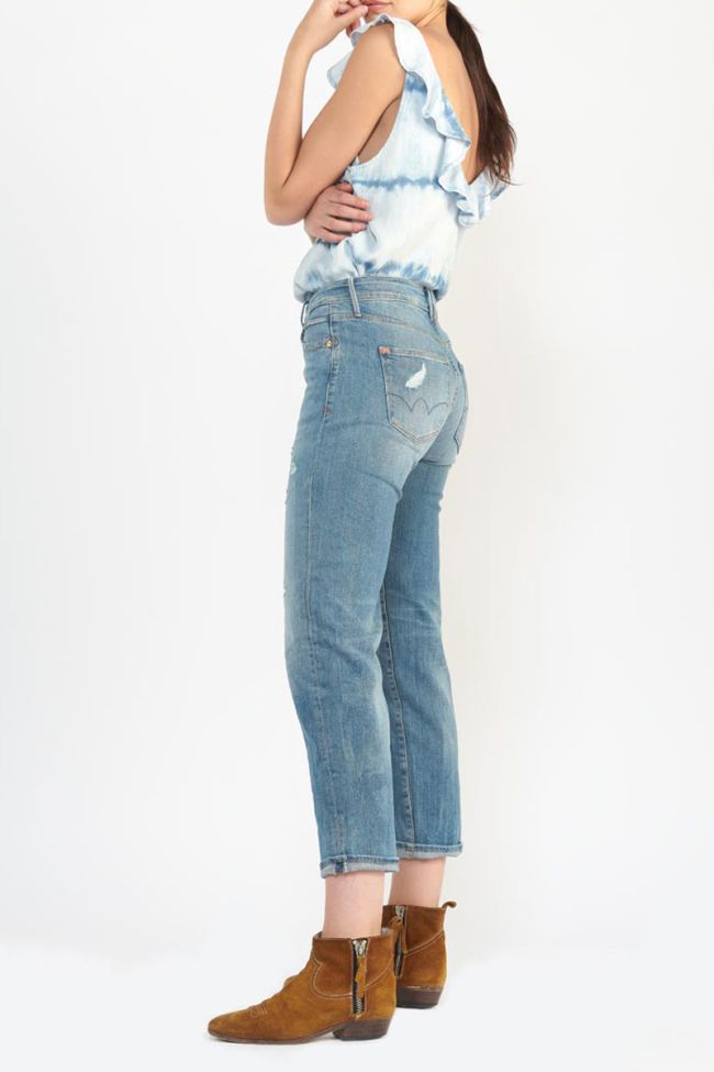 Jeans 400/18 mom Basic high waist 7/8th destroy blue N°4
