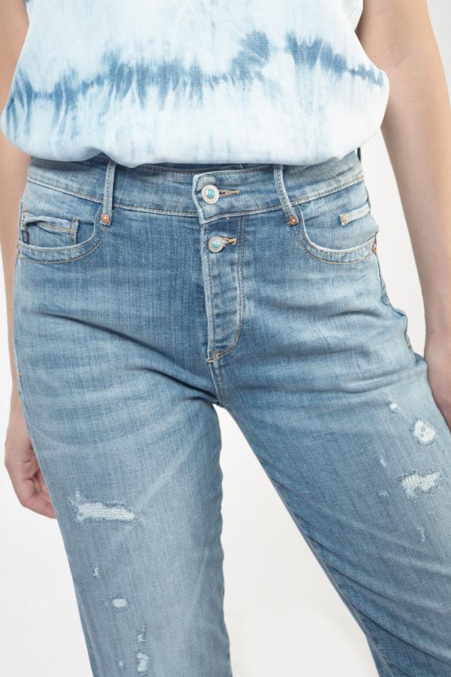 Jeans 400/18 mom Basic high waist 7/8th destroy blue N°4