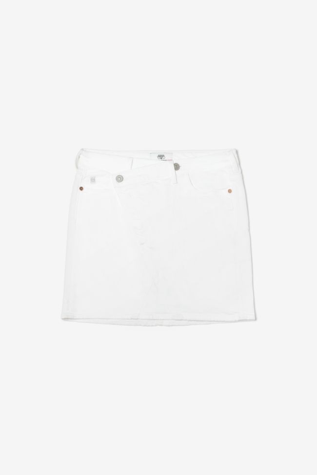 Alofi white denim skirt with asymmetric fastening
