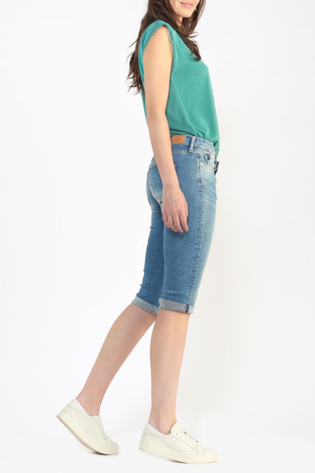 Faded blue denim Mandy capri pants