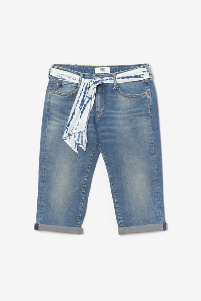 Faded blue denim Mandy capri pants