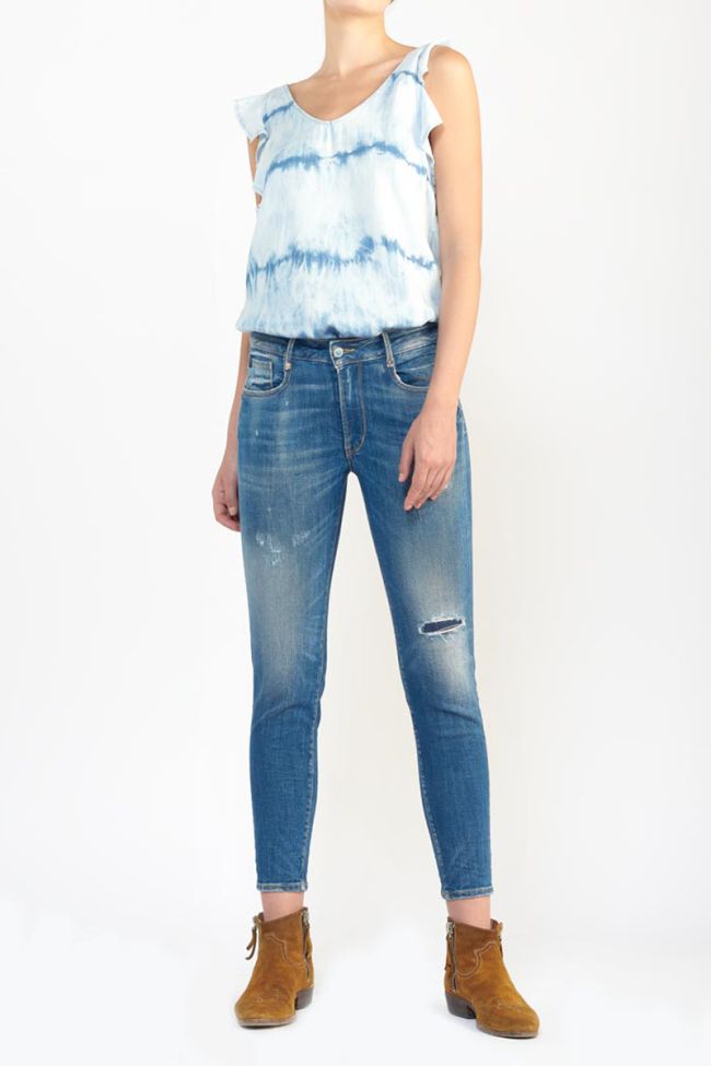 Jeans pulp slim Nin high waist 7/8th destroy vintage blue N°3