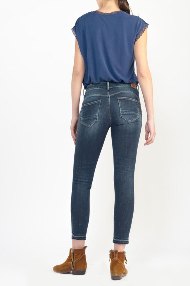 Jeans pulp slim Visby taille haute 7/8ème destroy bleu N°1