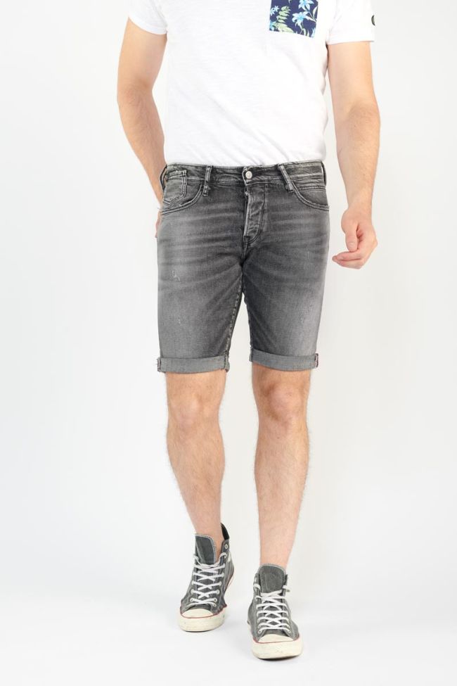 Distressed faded black denim Laredo Bermuda shorts