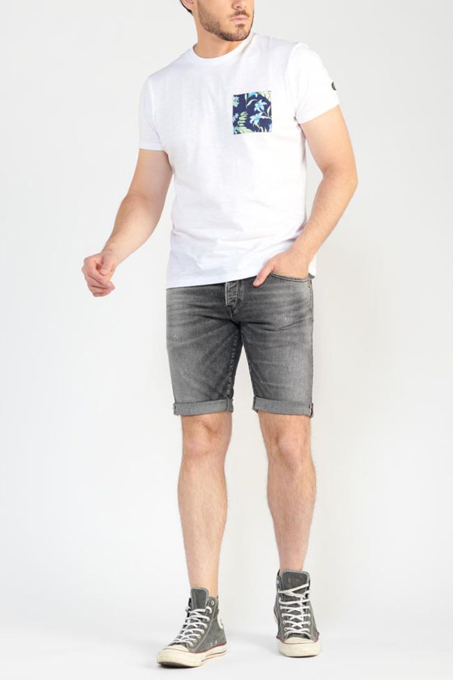 Distressed faded black denim Laredo Bermuda shorts