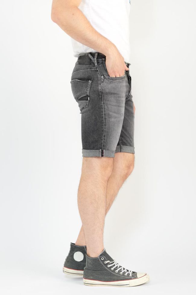Distressed faded black denim Laredo Bermuda shorts