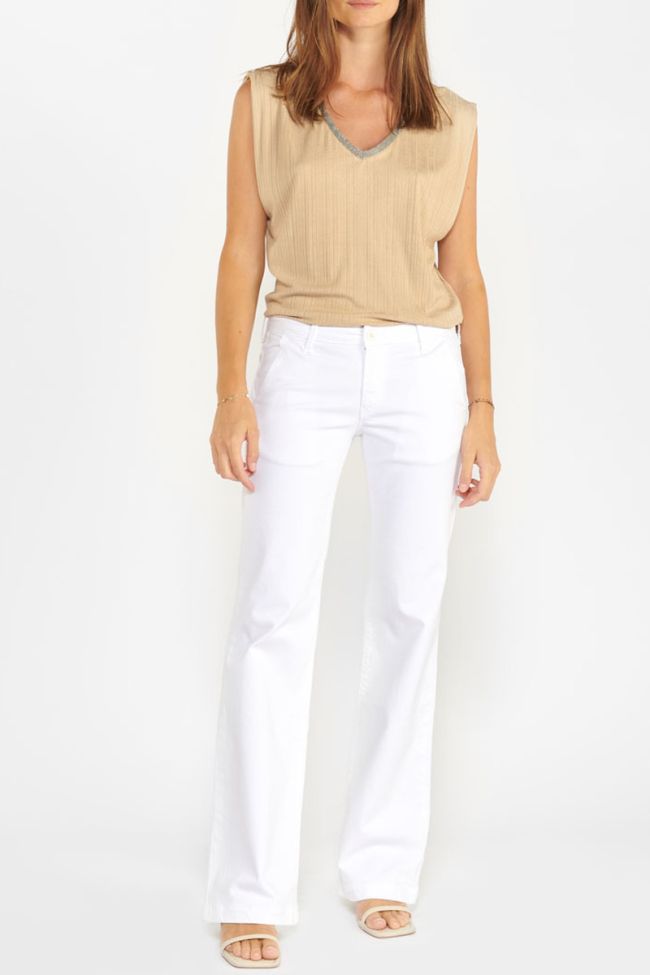 White Joelle flare trousers