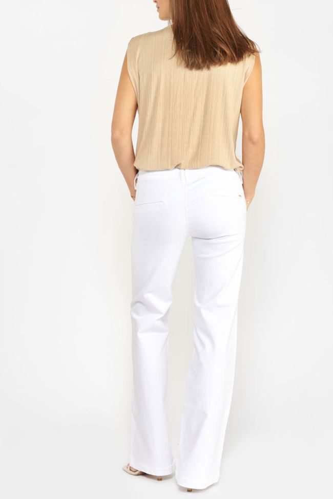 White Joelle flare trousers