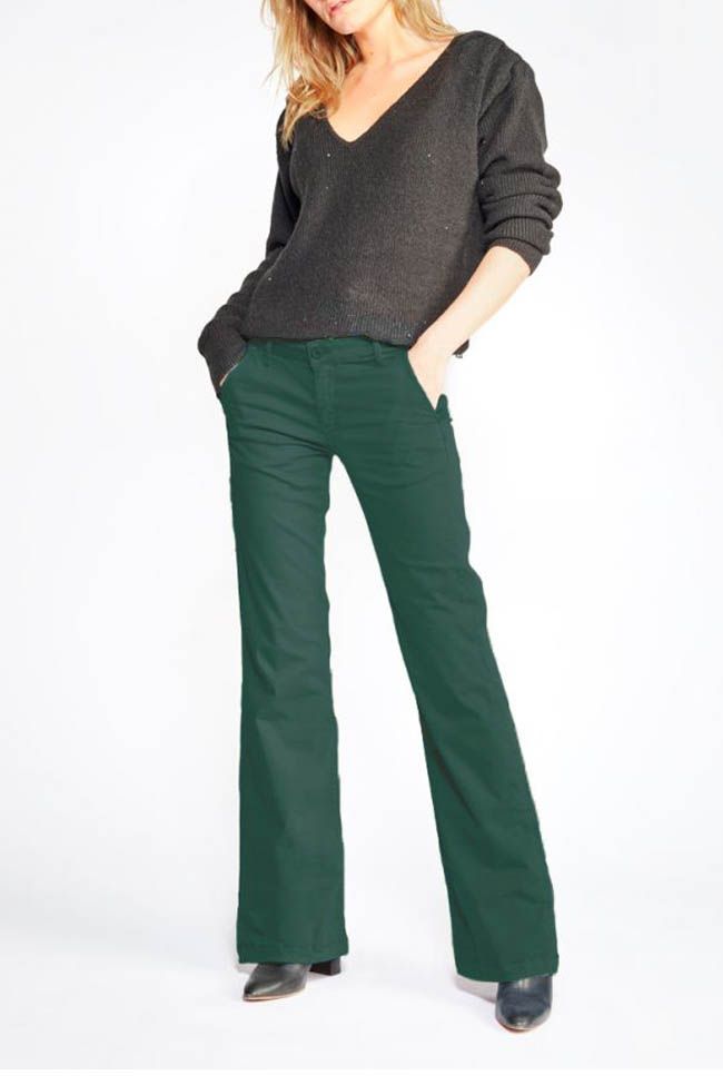 Pine green Joelle flared trousers