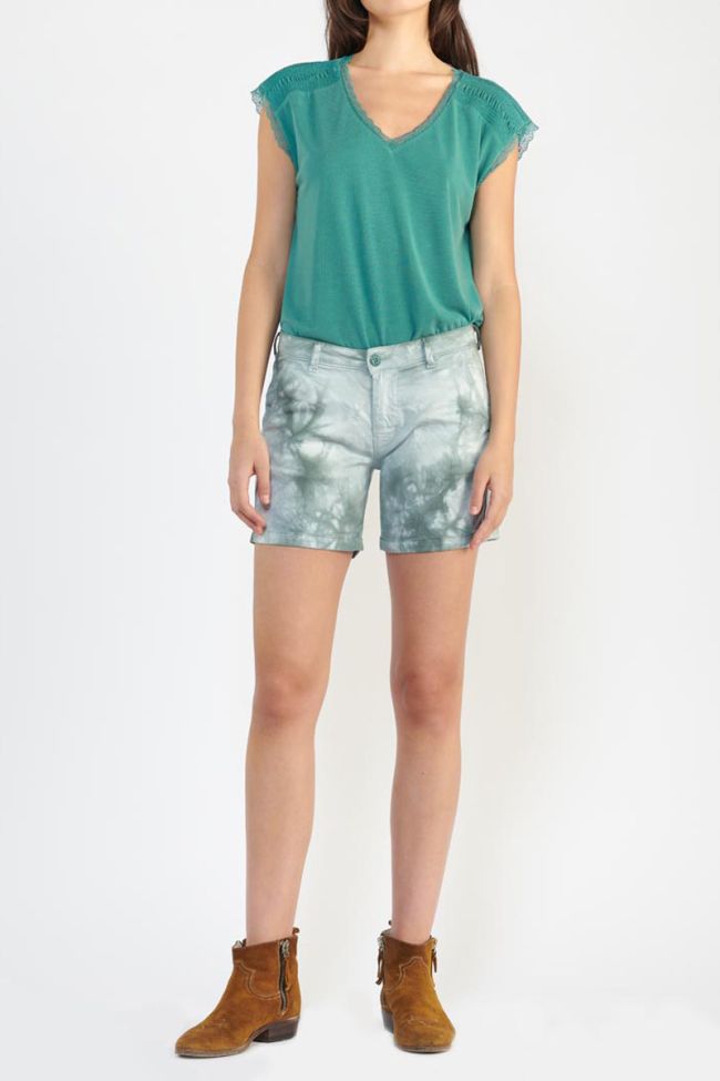 Blue-green Veli tie and dye shorts