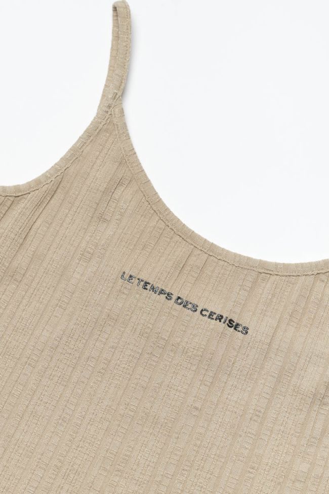 Beige Santagi crop top and shorts set