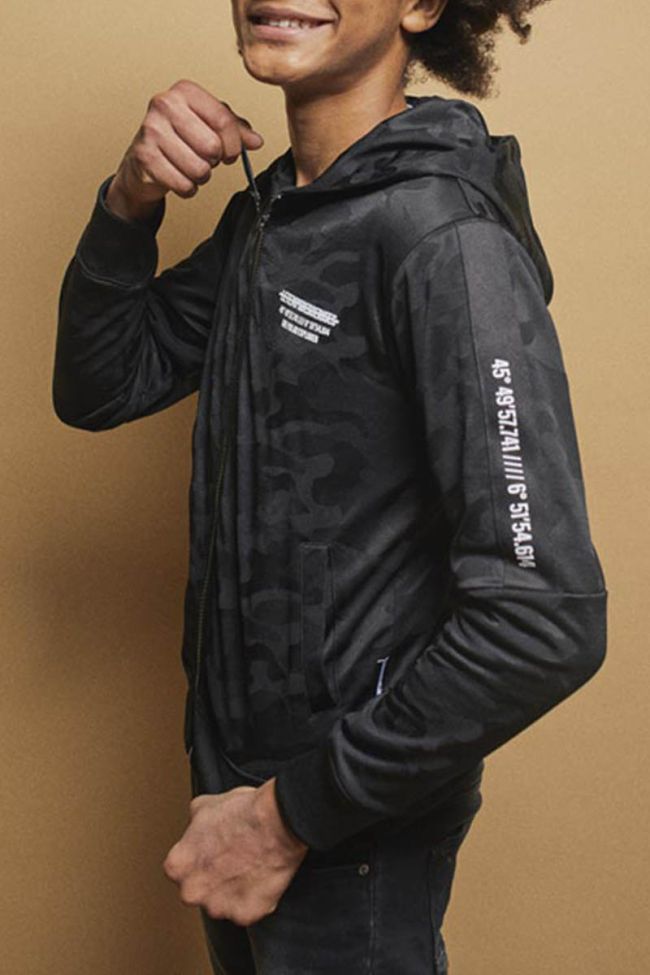 Black camouflage Akabo zip-up sweatshirt