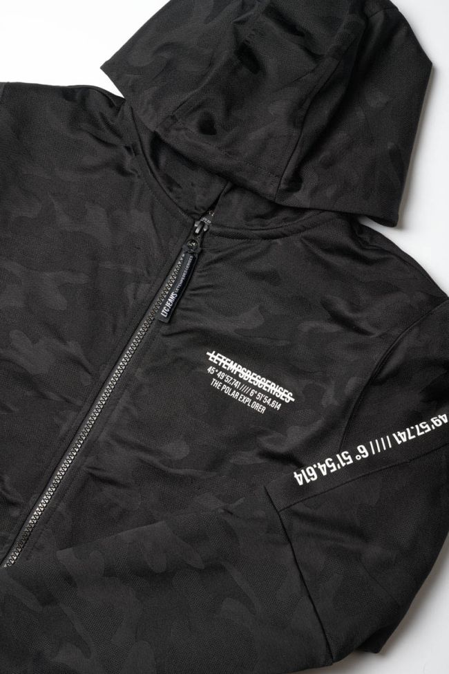 Black camouflage Akabo zip-up sweatshirt