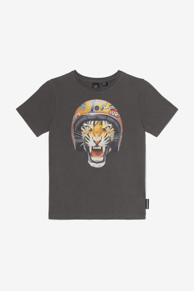 Printed charcoal grey Corkibo t-shirt