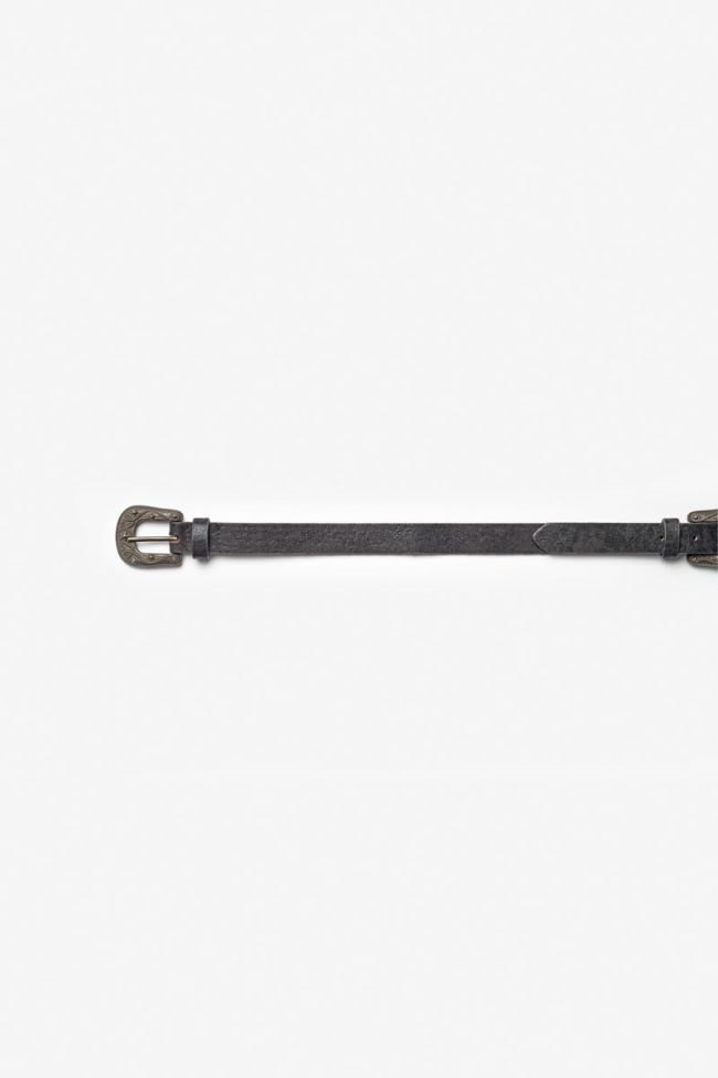 Shiny black leather Loria belt