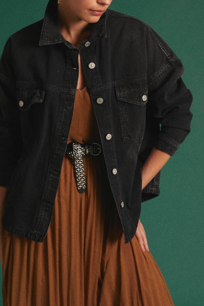 Faded black denim Eliza jacket