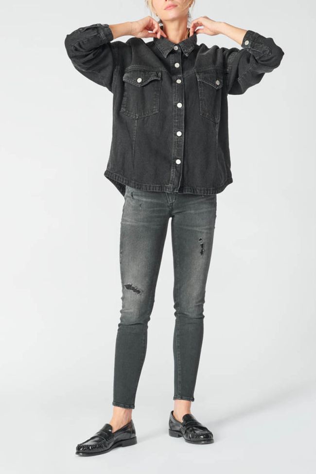 Faded black denim Eliza jacket
