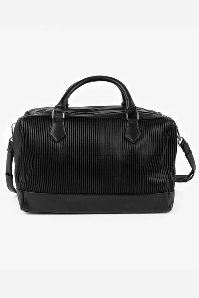 Isaia black pleated bowling bag