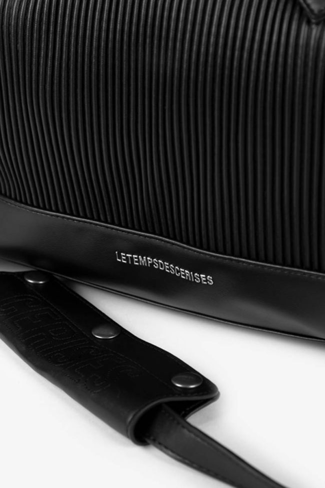 Isaia black pleated bowling bag