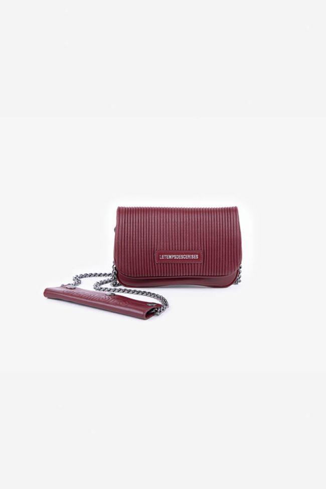 Burgundy pleated Jade mini shoulder bag