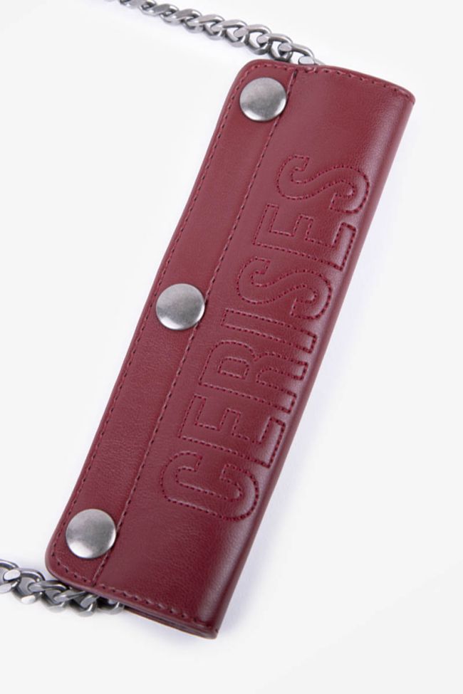 Burgundy pleated Jade mini shoulder bag