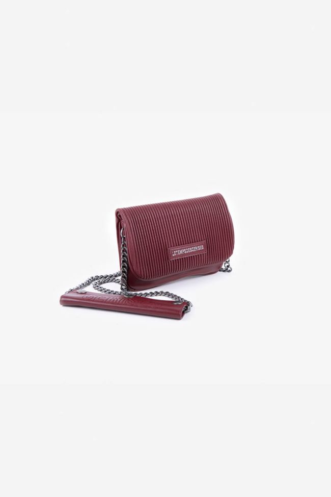 Burgundy pleated Jade mini shoulder bag