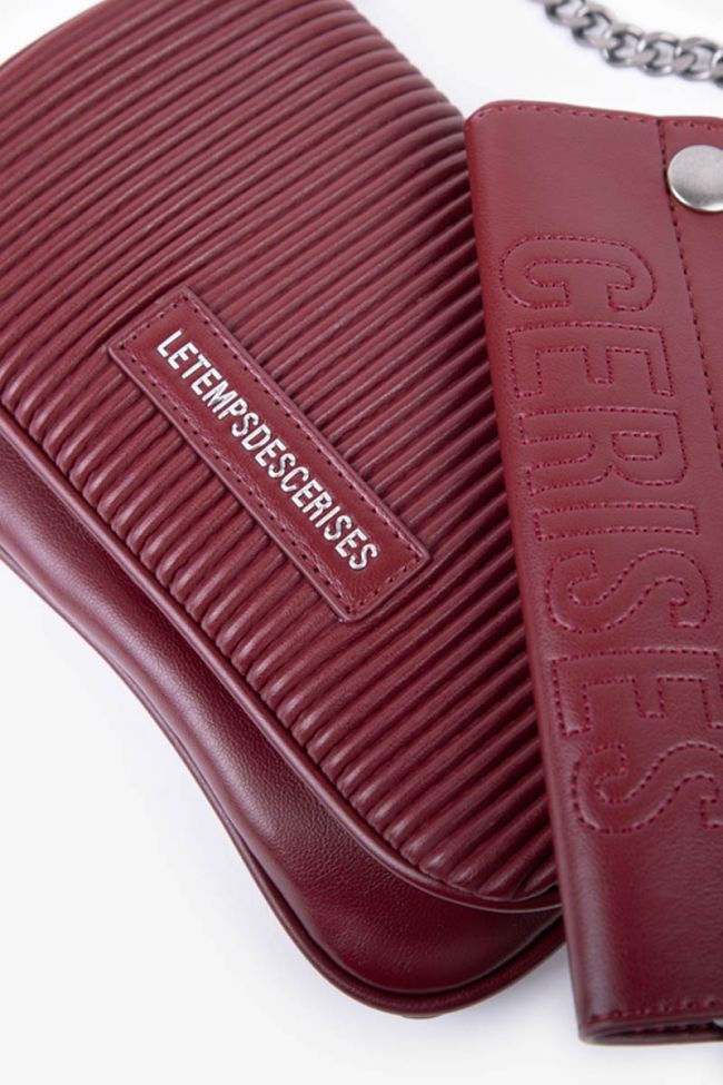 Burgundy pleated Jade mini shoulder bag