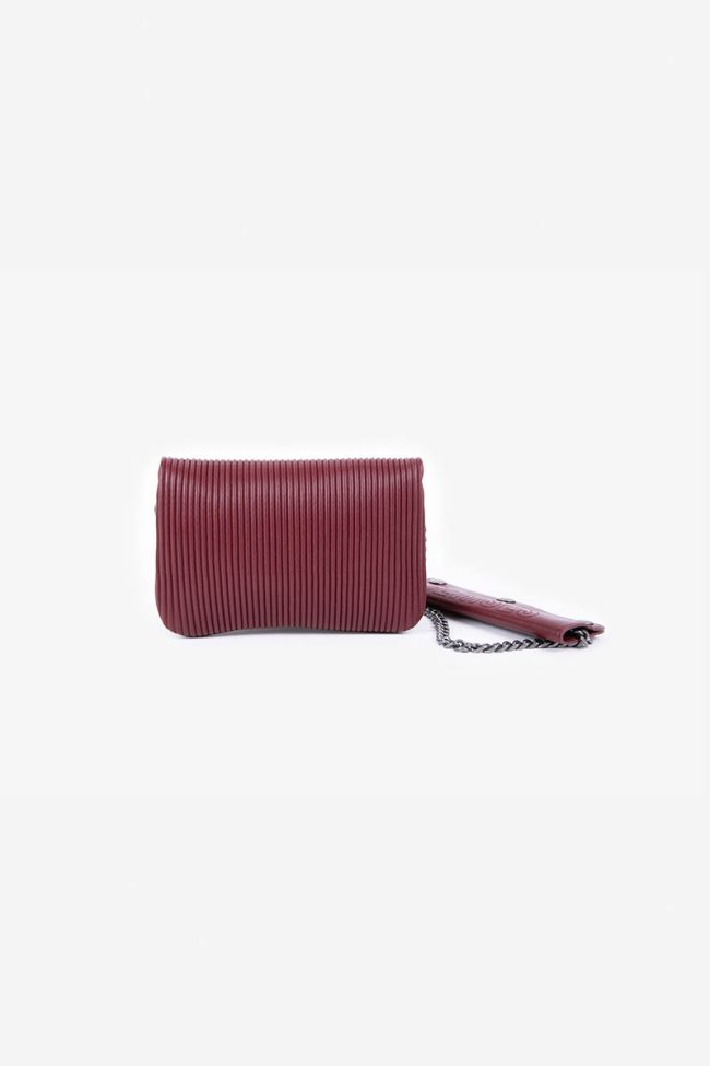 Burgundy pleated Jade mini shoulder bag
