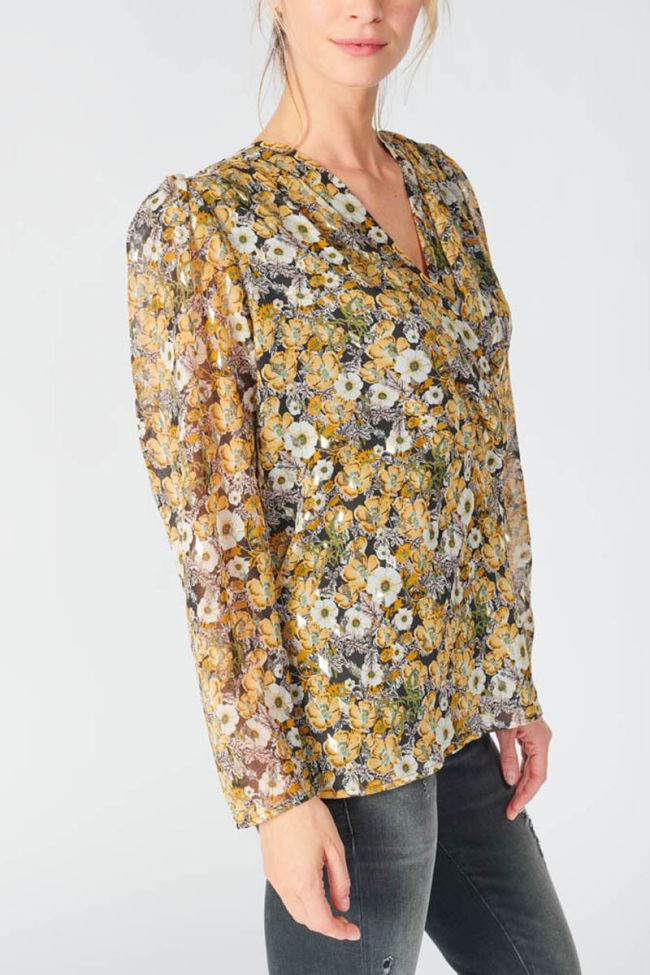 Ochre floral Latin blouse