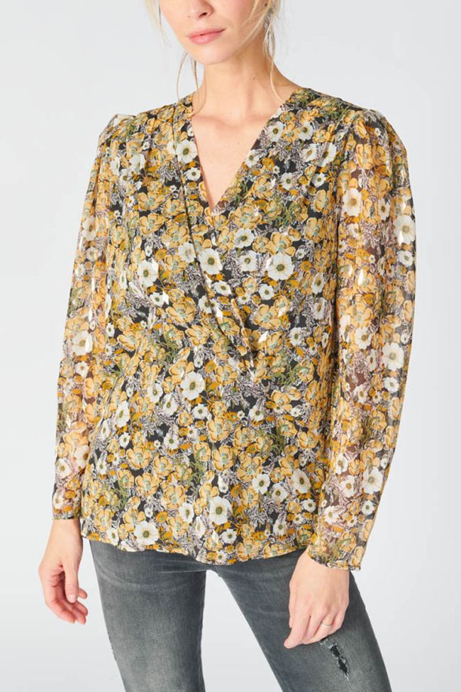 Ochre floral Latin blouse