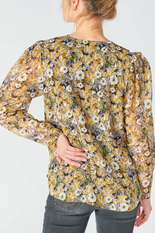 Ochre floral Latin blouse