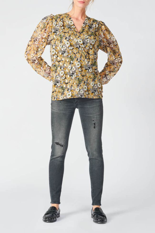 Ochre floral Latin blouse