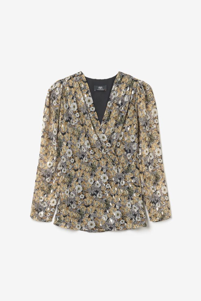 Ochre floral Latin blouse