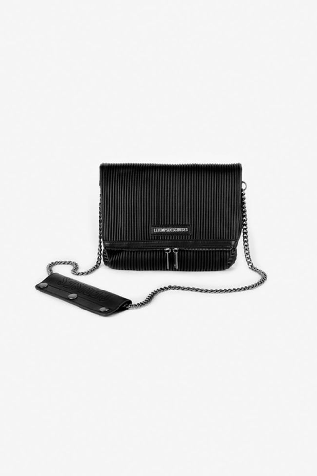 Black pleated Leter bag