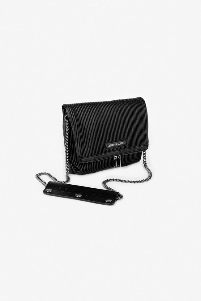 Black pleated Leter bag