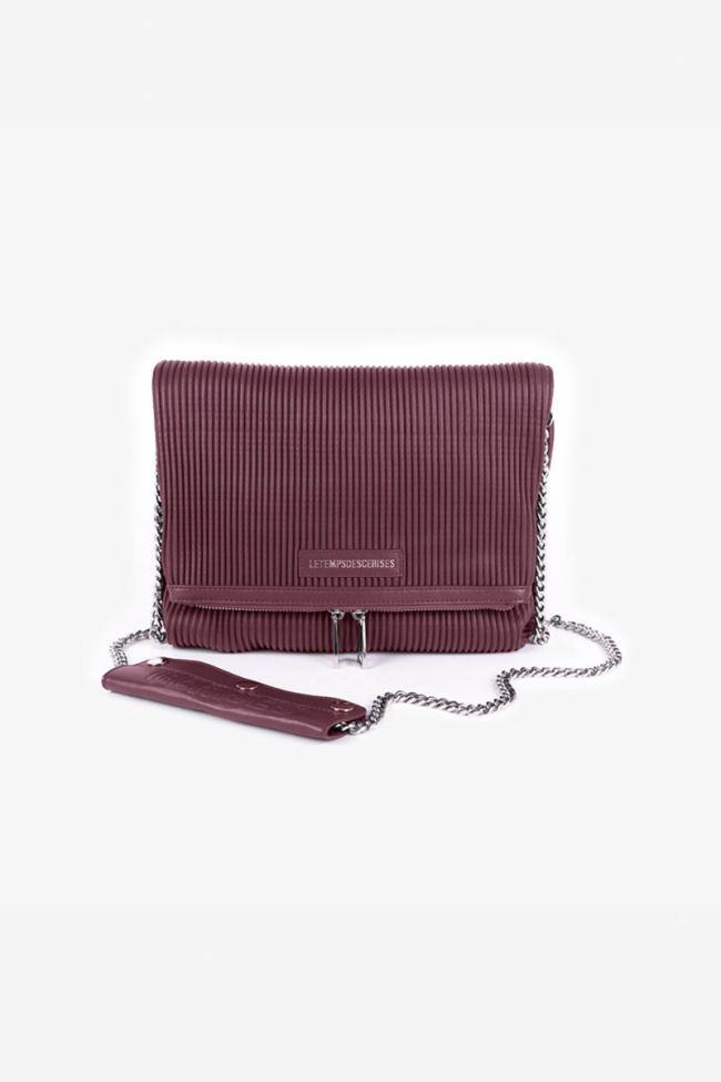Burgundy pleated Leter bag