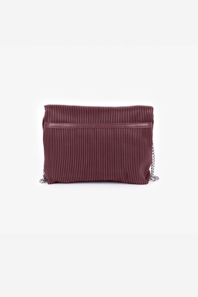 Burgundy pleated Leter bag