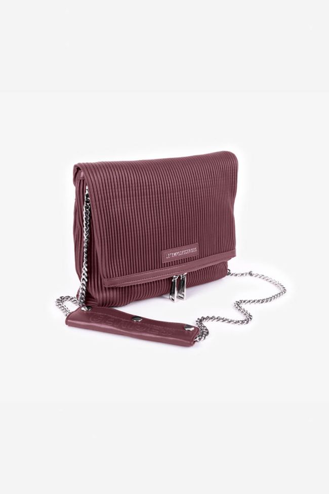 Burgundy pleated Leter bag