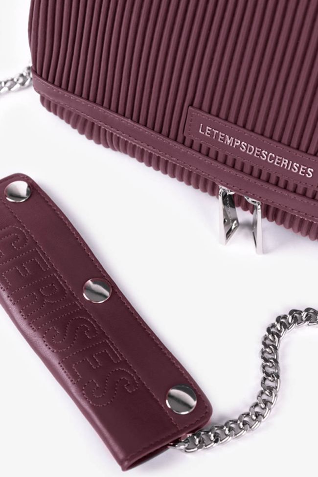 Burgundy pleated Leter bag
