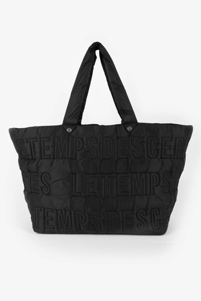 Black Luna quilted tote bag