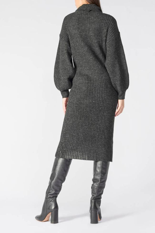 Long dark grey marl Marimet jumper dress