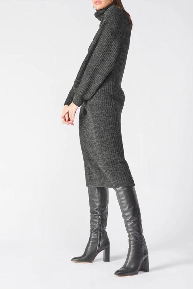 Long dark grey marl Marimet jumper dress