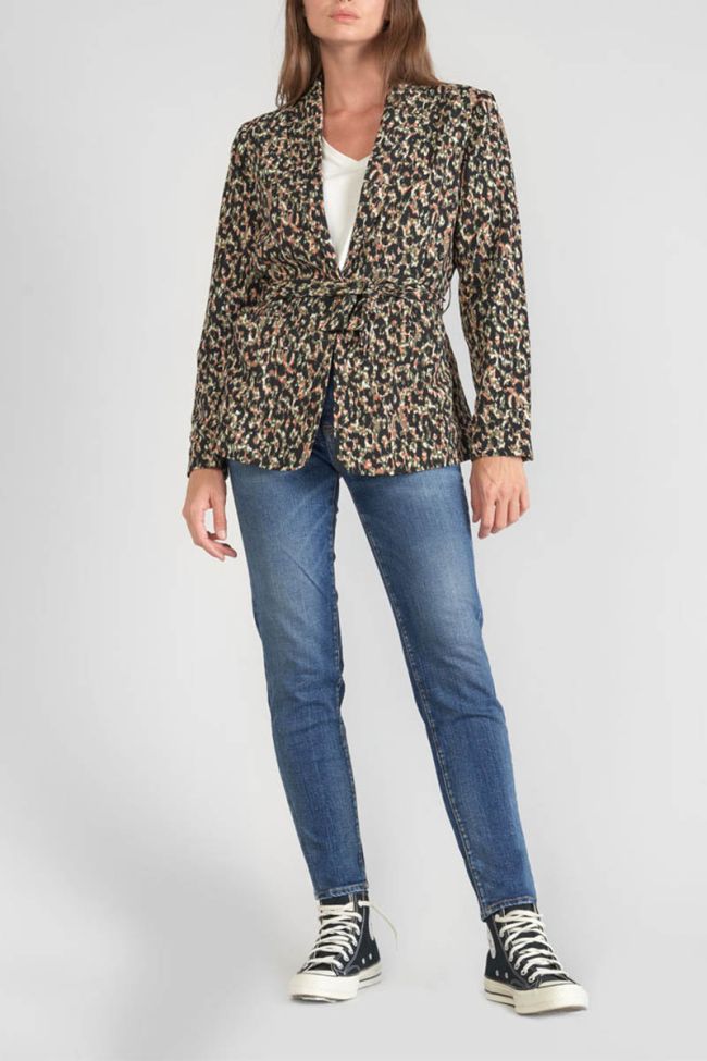 Veste blazer Myrtle à motif léopard kaki