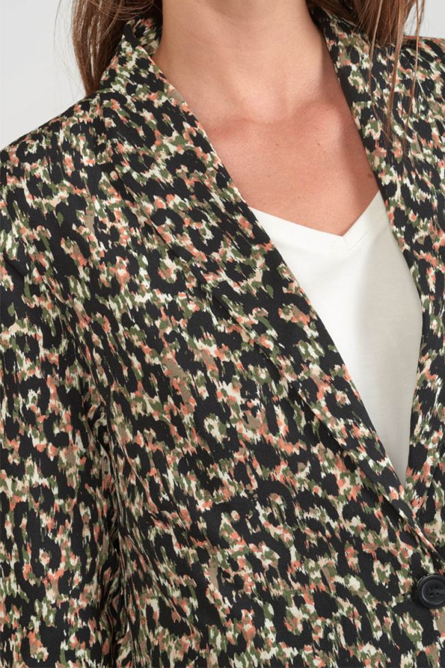 Veste blazer Myrtle à motif léopard kaki