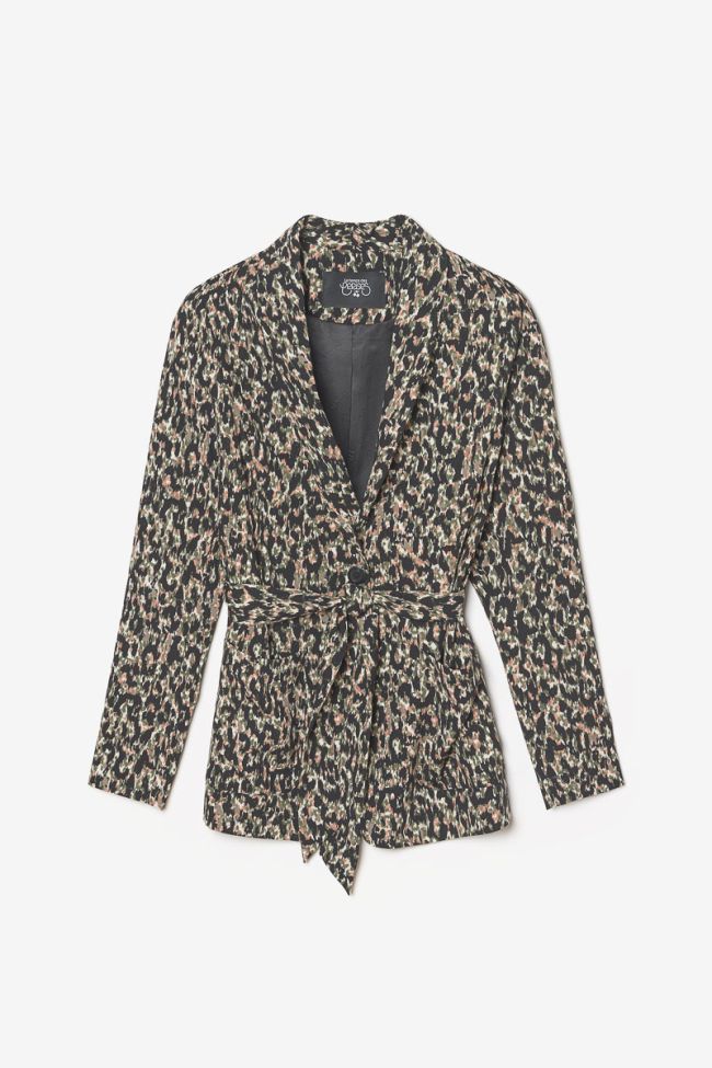 Veste blazer Myrtle à motif léopard kaki