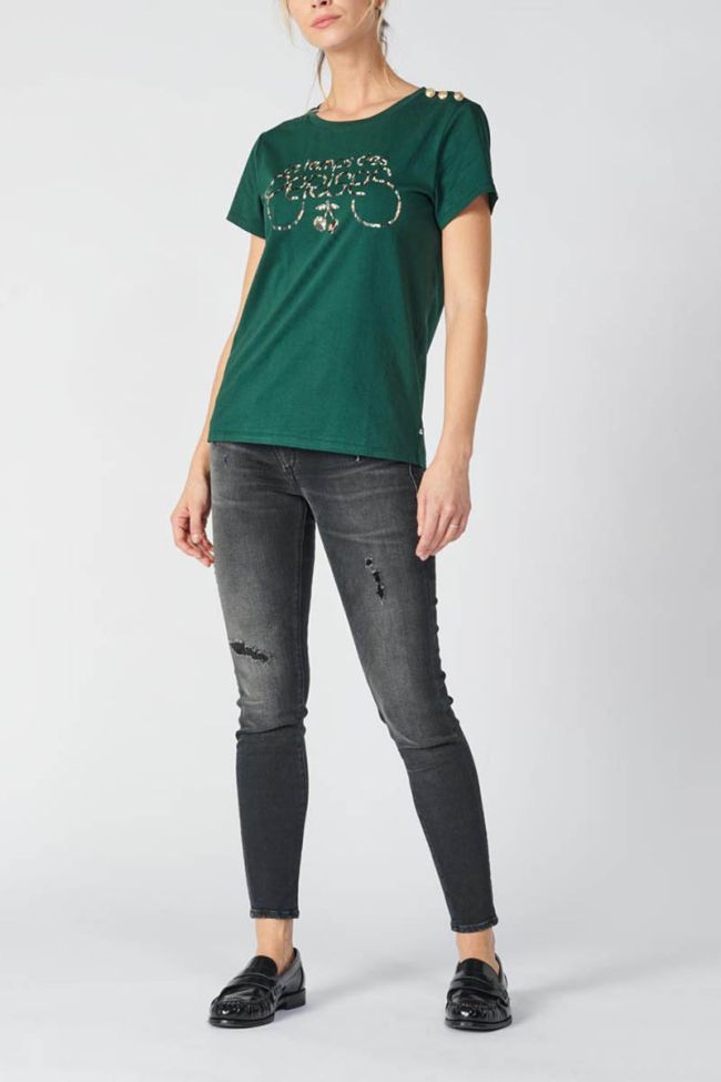 Pine green printed Oulia t-shirt