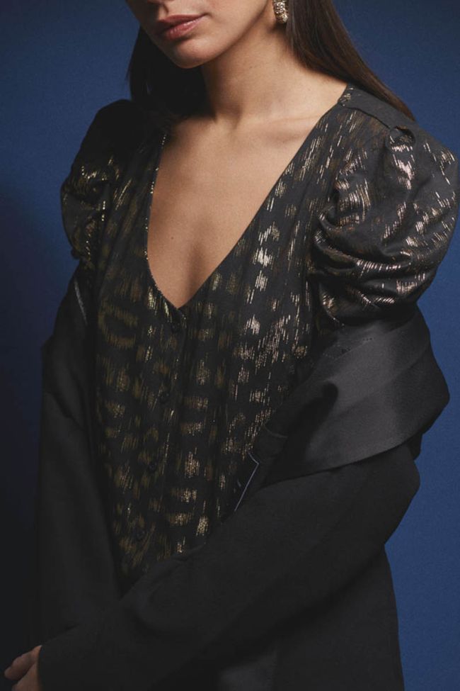 Black and gold Preston blouse